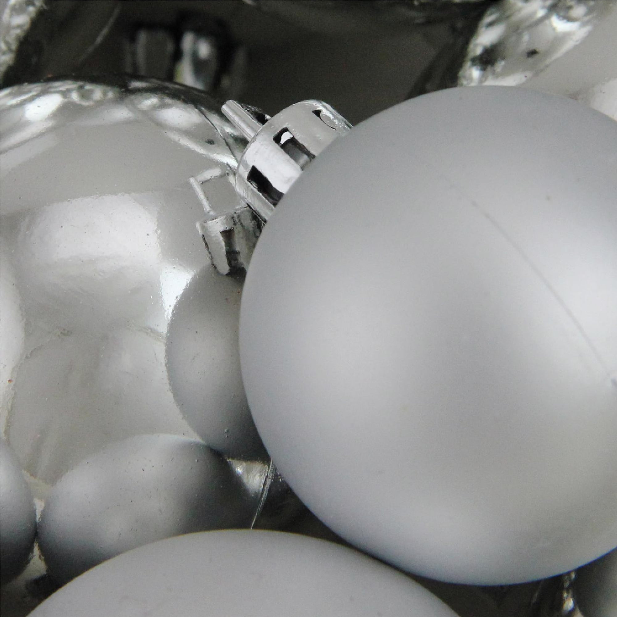 Buy Matte Silver Ball Ornaments Shatterproof Plastic from Lee Display 50mm