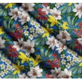 thumbnail image 3 of Soimoi Blue Cotton Poplin Fabric Leaves & Lily Floral Printed Craft Fabric by the Yard 42 Inch Wide, 3 of 7