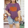 thumbnail image 5 of XCHQRTI Pumpkin Plus Size Women Tshirt Its Fall Yall Thanksgiving Short Sleeve Graphic Tees, 5 of 7