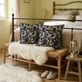 thumbnail image 6 of Unique Bargains Elegant Vintage Floral Throw Pom-Pom Pillow Covers Black 18" x 18", 6 of 7