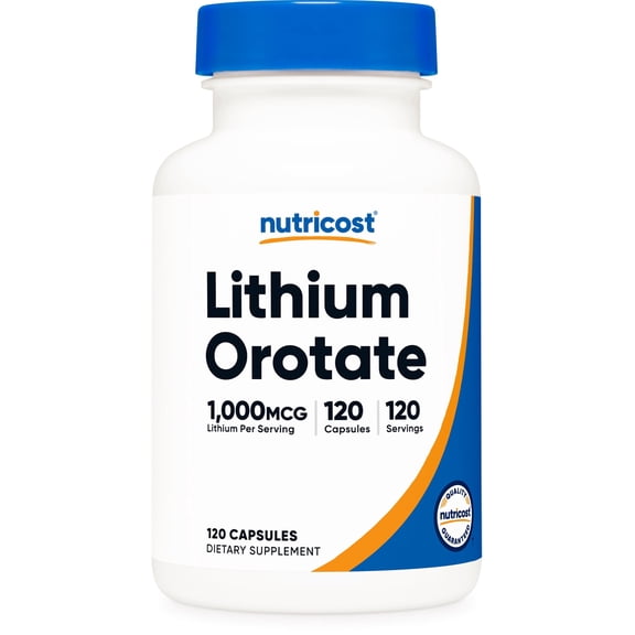 Nutricost Lithium Orotate (1,000mcg) 120 Capsules - Vegan, Gluten-Free, GMO-Free
