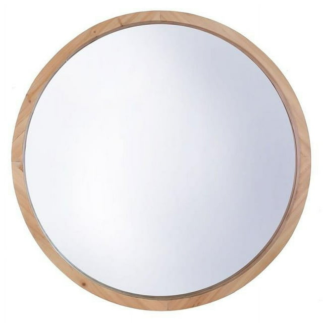 Mirrorize Canada IMP8433 Miroir Rond de 22 Po&44; Brun Naturel