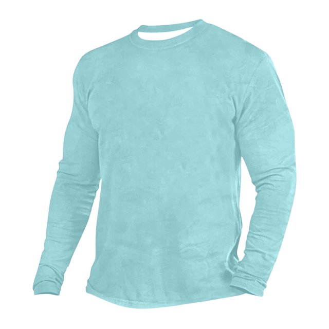 Cameland T-Shirts à Manches Longues pour Hommes T-shirt Ajusté à Col Rond Uni à Manches Longues Grande Taille pour Homme