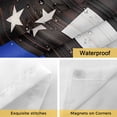 thumbnail image 5 of No Hook Shower Curtain with Snap in Liner, Thin Blue Line American Flag Waterproof Fabric Bathroom Curtain Mesh Top Window, Black White Stars Stripes Shower Curtains 36x72in, 5 of 9