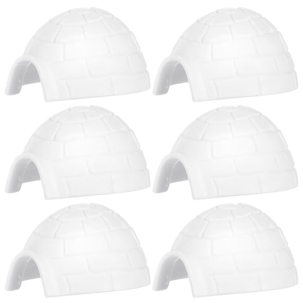 6 piezas de iglú simulado para decoración, juguetes infantiles, modelo polar, figura de iglú para niños