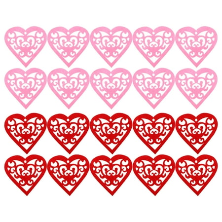 

OUNONA 20pcs Romantic Hanging Decors Valentine s Day Hollow-out Heart Bell Pendants