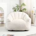 thumbnail image 2 of Bean Bag Chair with Armrests, High-Density Foam Stuffed Lazy Sofa Chair for Adults, Comfortable Beanbag Seating for Living Room, Bedroom, or Reading Corner, Soft and Supportive Design, White, 2 of 8