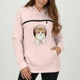 thumbnail image 2 of Luwomo Cat Pouch Hoodie Zipper Oversized Drawstring Sweatshirts Kitten Dog Pet Carrier Pocket Cozy Fashion Tops Clothes,Pink,XL, 2 of 9