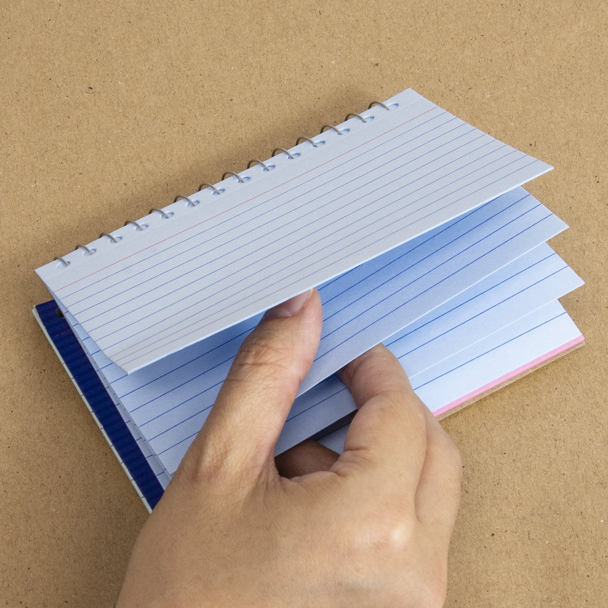 BAZIC Ruled Index Cards Book 3"X5" 1800 Count, Assorted Color Ruled Lined Flashcards