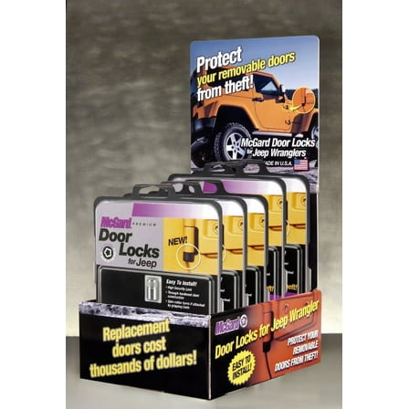 McGard Jeep Door Lock Counter Display - Incl. (3) Sets of 76060 / (2) Sets of 76057 / (1) Display