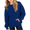 thumbnail image 5 of Abtuhar Fall Winter Sweatshirt Pullover for Middle Big Girls Solid Long Sleeve Crew Neck Tops with Side Pockets for 5-15 Years, 5 of 5