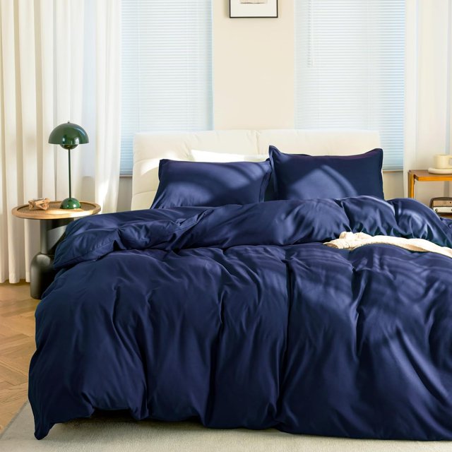 Juego de Funda Nórdica Azul Reina, 3 Piezas, 1 Funda Nórdica 90×90 Pulgadas