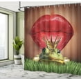 thumbnail image 5 of Ambesonne Frog Shower Curtain, Prince, 69"Wx84"L, Green Red Yellow, 5 of 5
