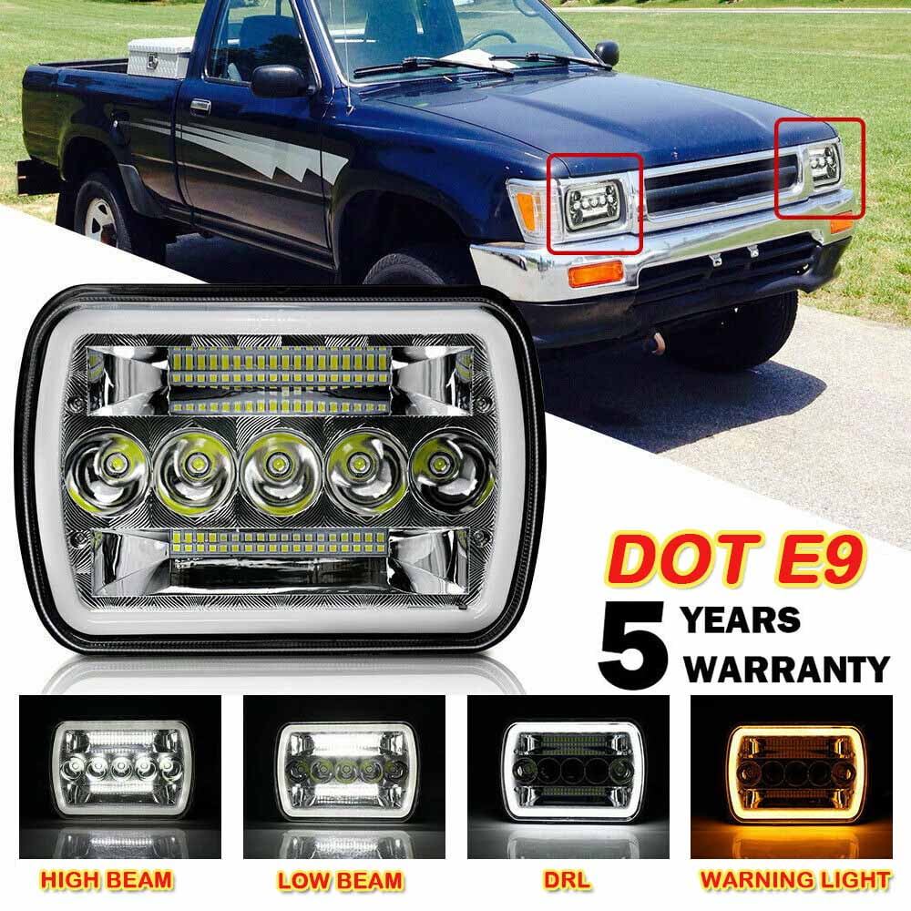 For Ford E-100 E-150 E-250 E-350 Econoline 5x7 7x6 LED Headlight High Low Beam 