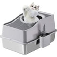 thumbnail image 5 of Rugerasy Stainless Steel Litter Box with Lid,Extra Large High Sided Cat Litter Trays,Enclosed Litter Box with Cat Litter Mat and Scoop,Easy Clean Detachable,Gray Basin 20 high, 5 of 6
