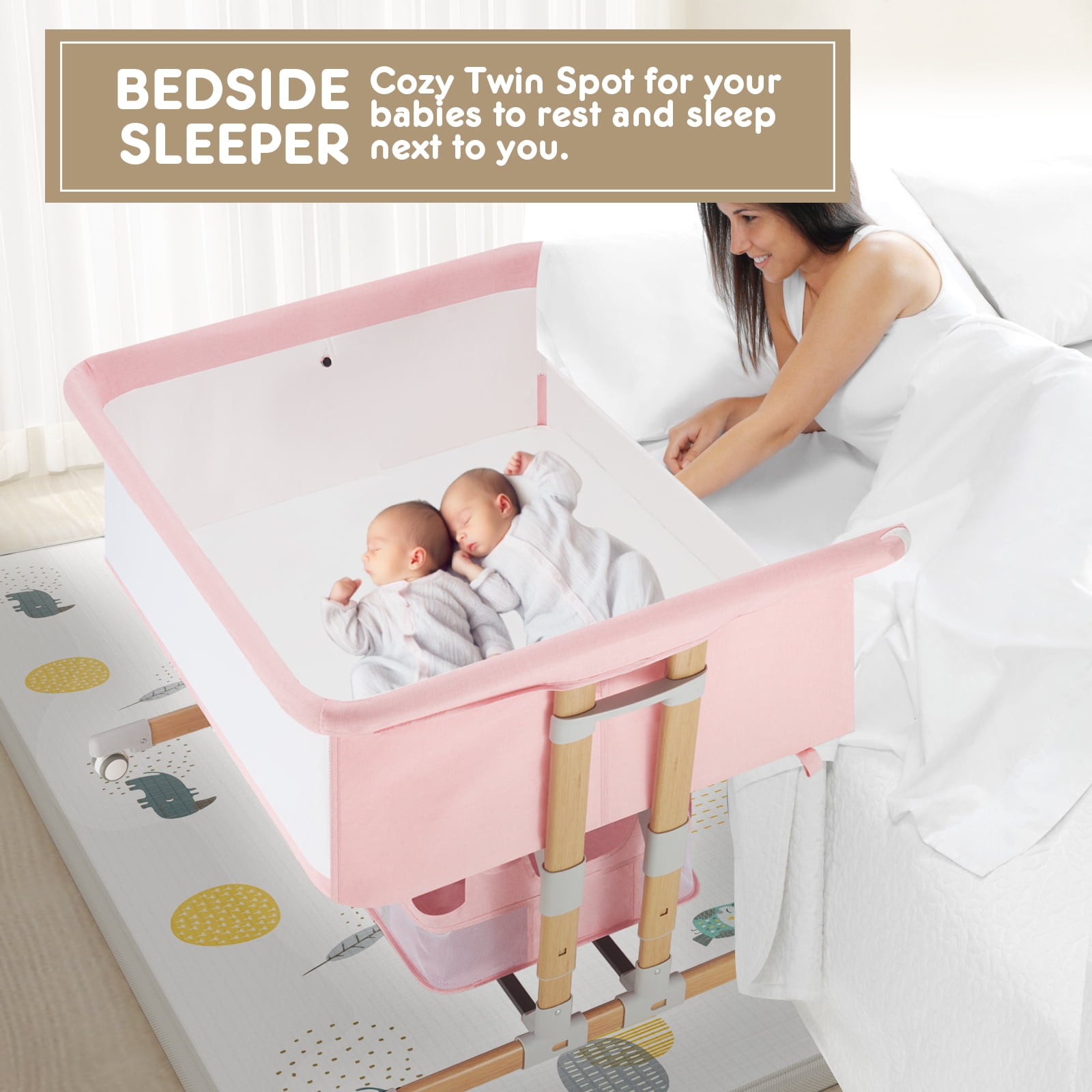 Twin bedside bassinet hotsell