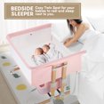 thumbnail image 5 of HARPPA Baby Bassinet Bedside Sleeper for Twins, Adjustable Height, Bed-Sharing, Pink, 5 of 9