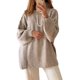 thumbnail image 2 of Suéteres de Cuello Alto de Gran Tamaño para Mujer, Jerseys de Punto Grueso de Larga, Ropa de Moda de Invierno, Otoño Caqui L, 2 of 10