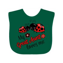 Inktastic My Great Aunt Loves Me with Cute Ladybugs Boys or Girls Baby Bib