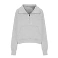 thumbnail image 5 of VV AVEORS Womens Sweatshirts Quarter Half Zip Pullover Workout Hoodies Fall Trendy Fashion 2026 Winter Fleece Jackets Sweaters With Thumb Hole Light Gray 2XL, 5 of 6