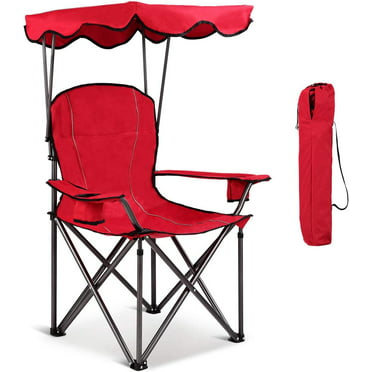 Goplus Portable Folding Camping Canopy Chairs w/ Cup Holder 