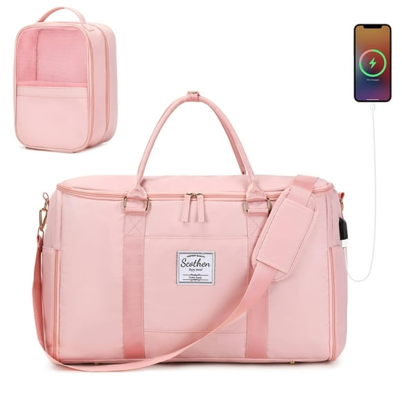 Bolsa de viaje Scothen, bolsa de lona grande de nailon, rosa