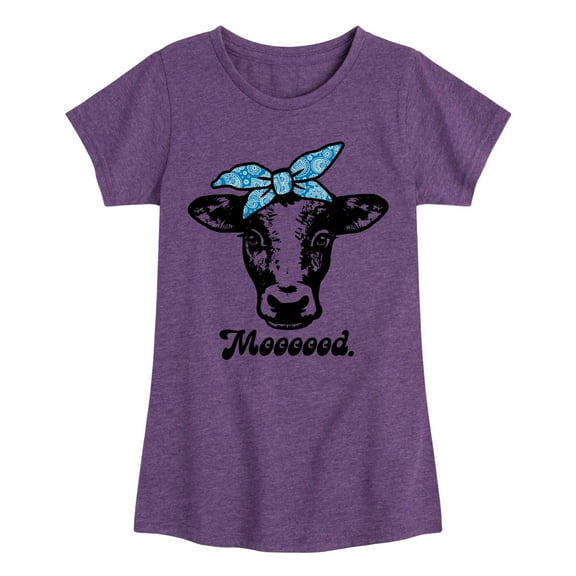 Instant Message - Mood Cow - Toddler & Youth Girls Short Sleeve Graphic T-Shirt