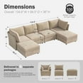 thumbnail image 3 of JULY'S SONG 134.6" Luxury Sectional Sofa Set, Cloud Couch Modular Sectionals for Living Room, Comfy U Shaped Couches and Sofas with Movable Storage Ottoman - Beige, 3 of 10