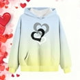 thumbnail image 4 of WQNVRNR Kids Valentine's Day Hoodie- Fleece-Lined Casual Heart Long Sleeve Sweatshirt with Pocket Light Blue Size 12, 4 of 6