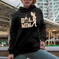 thumbnail image 2 of Swinging Golf Mom with a Swinging Woman or Mother Golf Player, Golfing or Golfer Themed Merch Gift, Black Hooded Sweatshirt or Hoodie, Small, 2 of 5