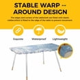 thumbnail image 4 of Water Wave Blue Table Cloths for 8 Foot Rectangle Tables, Abstract Art Minimalist Patio Waterproof Elastic Fitted Tablecloths, Washable Rectangular Table Cover for Camping, 4 of 8