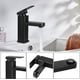 thumbnail image 3 of Grifo de baño negro, grifo de lavabo de aleación de la UE con agua fría y caliente disponible, grifo de lavabo con dos mangueras, para inodoro, 3 of 5