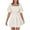 Beige, variant on Women's Solid Color Square Neck Double Waistless Dress with Bell Sleeves Short Sleeves Solid Color Layered Skirt Dress