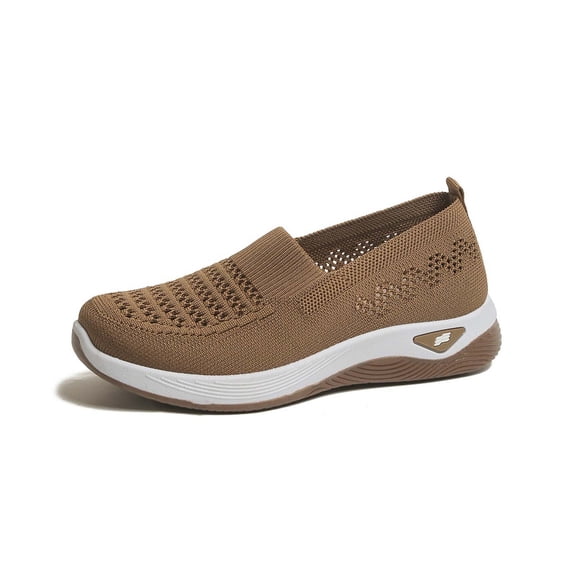 oqasdz Women Casual Shoes Breathable Mesh Slip On Lightweight Walking Shoes with Thick Soft Sole for Everyday Comfort Versatile Outdoor Summer
