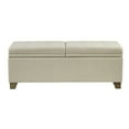 thumbnail image 4 of Solid Wood & Plywood Storage Bench, Soft Close, Upholstery, Natural Fabric, Spacious Top, Large, 4 of 5