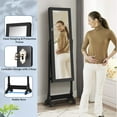 thumbnail image 5 of Giantex Lockable Jewelry Cabinet, Free Standing Big Makeup Box w/LED, Black, 5 of 10