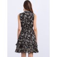 thumbnail image 4 of DARING DIVA Women's Floral Chiffon Smocked Mini Sleeveless A-Line Dress XL Black-Floral, 4 of 6