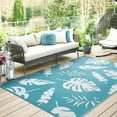 thumbnail image 5 of MeyJey Outdoor Rug, 6'x9' Reversible Waterproof Area Rug, Plastic Mat for RV Patio Camping, Teal, 5 of 8