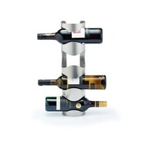 BarCraft Wall Wine Rack, Stainless Steel, 4 Bottle Holder, Silver