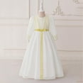 thumbnail image 2 of ZACPNCV Renaissance Medieval Dress Princess Dress Girls Retro Gown Birthday Halloween Xmas Party White 4-5 Years, 2 of 9