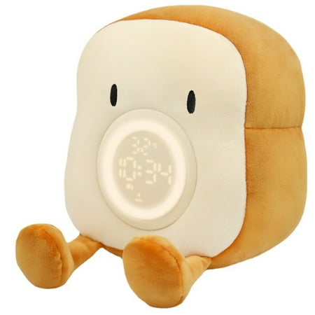 

Plush Charging Children Sleep with Cute Toasty Alarm Clock Students Special Alarm Clock Night Light One Wake Up Artifact