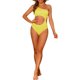 thumbnail image 2 of INSPIRAR CHIC Traje de baño de una pieza para mujer, un hombro, corte asimétrico en la cintura, tela acanalada, bañador, monokini, pequeño, amarillo, 2 of 5