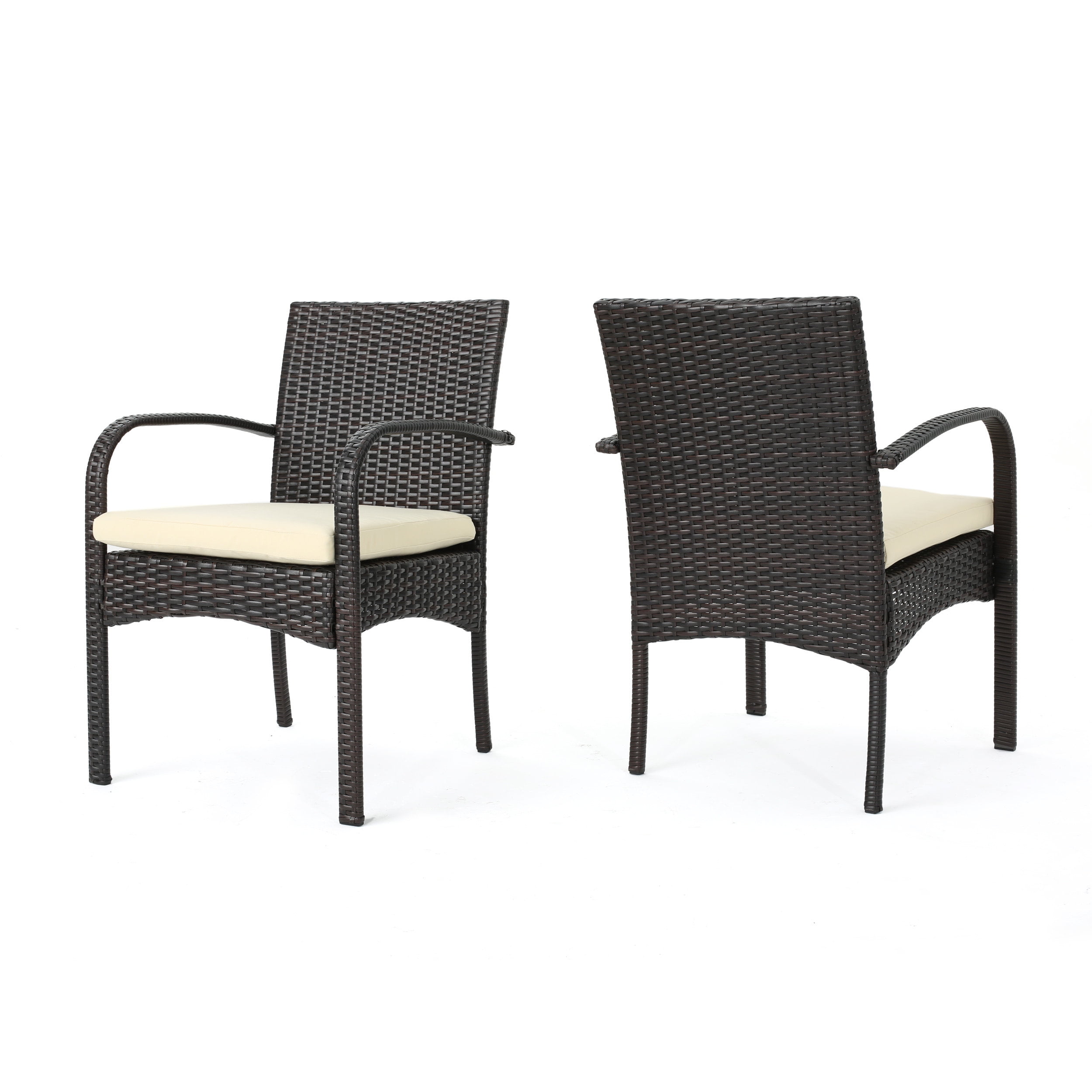Mazatlan Wicker Dining Chair Set, Set of 2, MultiBrown
