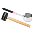 thumbnail image 1 of FUTUREORYY Coconut Opening Tool 11x3x2in Stainless Steel Rubber Wood Bamboo 1 Set Kitchen Gadget 2Pcs, 1 of 8