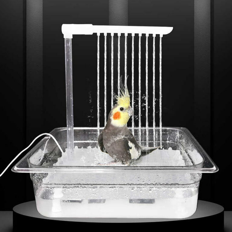 Milue Budgies Bathtub Fountain USB Operated Multifunctional Pet Bird Bath Tub