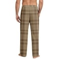 thumbnail image 5 of GrmtClth Men's Pajama Pants Ultra Lightweight Soft Plaid Night Pants Casual Lounge Pj Bottoms with Pocket and Drawstring Brown XXXL, 5 of 5