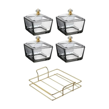 

Divided Serving Dishes Transparent Dried Fruit Plate Storage Container Multi Compartments Multifunctional for Party Snacks Nuts Appetizer 4 Grids Gray