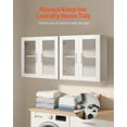thumbnail image 3 of VEVOR Laundry Room Wall Cabinet, 2-Tier Wall Mounted Cabinet with Adjustable Shelf, Cupboard Storage with 4 Doors, for Kitchen, Bathroom, Laundry, Set of 2, Each 12 x 24 x 24 in (D x W x H), White, 3 of 9
