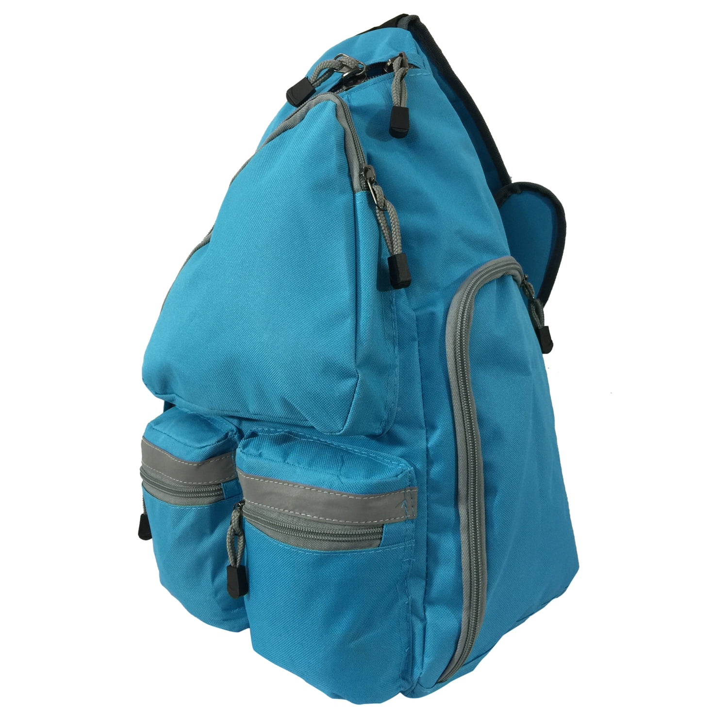 K-Cliffs Large 20 inch Unisex Reflective Sling School Backpack Bright Blue, Travel Daypack , Teen-Adult