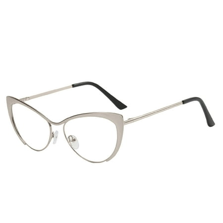 Image of ASEIDFNSA Clear Eye Glasses Studded Fashion Cat Eye Glasses Clear Lens Hot Frames for Adult